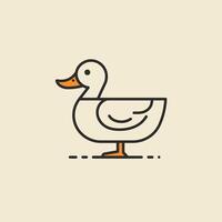 Duck Illustration Simple Graphic Style Icon on Neutral Background vector