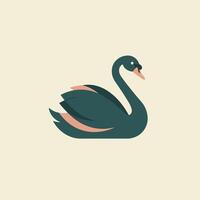 Elegant Teal Swan Illustration in Minimalist Style with Clean Design vector