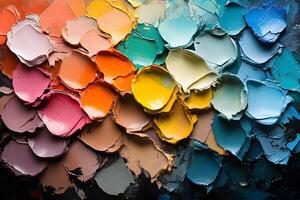 Vibrant Palette of Multicolored Paint Strokes for Art and Design Projects photo