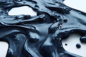 Abstract Artistic Design with Dramatic Black Ink Swirls and Textured Patterns photo