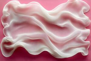Smooth White Fabric Waves on Pink Background for Abstract Design photo
