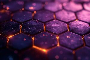Futuristic Hexagonal Pattern with Glowing Edges for Technology and Design photo