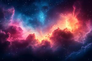 Vibrant Cosmic Nebula in Deep Space for Science and Design Projects photo