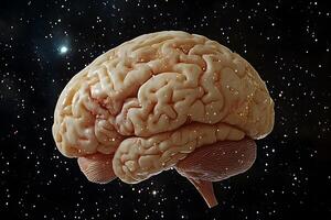 Human Brain in Outer Space Science Fiction Concept for Educational and Creative Design Projects photo