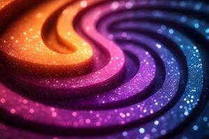 Vibrant Abstract Design with Colorful Swirling Patterns and Glitter Effect photo