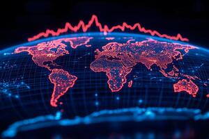 Global Data and Network Connectivity Visualization for Technology and Business photo