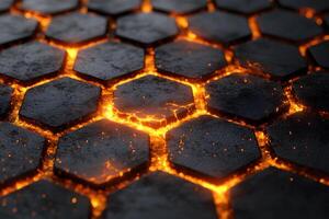 Futuristic Lava-Inspired Hexagonal Pattern for Sci-Fi Design Concepts photo