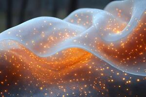 Ethereal Glow Illuminated Fabric with Sparkling Lights for Abstract Art Decor photo