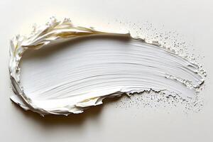 Abstract Art Design Featuring White Acrylic Paint Texture on Canvas photo