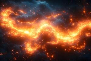 Abstract Fiery Cloudscape Surreal Volcanic Smoke Aesthetic for Digital Art and Design photo