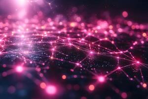 Glowing Pink Network Connection - Futuristic Abstract Digital Design for Technology Themes photo