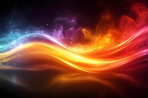 Vibrant Colorful Wave of Light Abstract Design for Creative Projects photo