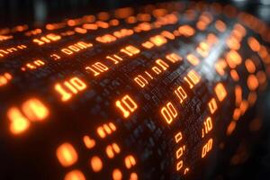 Glowing Binary Code Stream for Futuristic Technology Design and Innovation photo