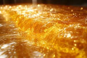 Golden Liquid Wave Pattern for Abstract Art and Design photo