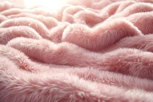 Soft Pink Plush Fabric Texture Background for Cozy Design Projects photo