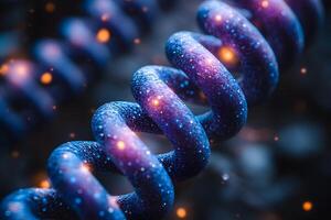 Abstract Cosmic Helix with Starry Texture for Futuristic Science Design photo