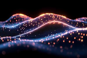 Futuristic Digital Wave with Glowing Particles for Technology Design photo