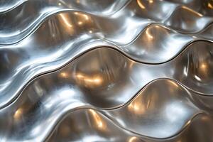 Abstract Metallic Wave Pattern Background for Modern Design and Architecture photo