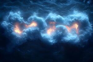 Fiery Oceanic Clouds - Abstract Light and Water Illusion for Creative Projects photo