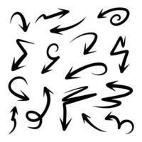 Creative collection of isolated arrow elements on white background vector