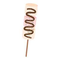 Delicious Marshmallows Covered with Chocolate on Sticks icon vector