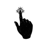 Unlocking a screen with fingerprint authentication simple illustration silhouette vector