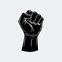 simple illustration of the iconic protester raised fist isolated on white background vector
