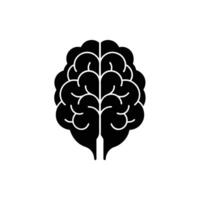 simple Human brain icon silhouette vector