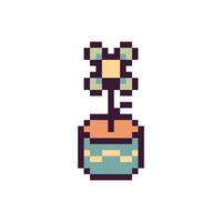 Classic pixel flower in retro theme vector