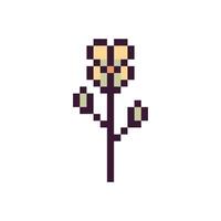 Retro pixel design with a flowery pattern vector