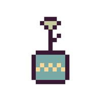 Pixelated flower shape in a retro style vector