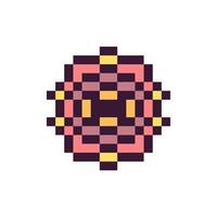 Retro pixel outline abstract shape art vector