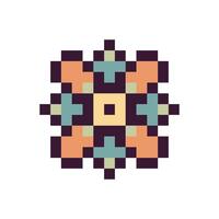 Geometric pixel art retro design vector