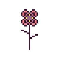 Pixel art of a retro floral emblem vector