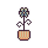 Retro pixel flower with a sweet design vector