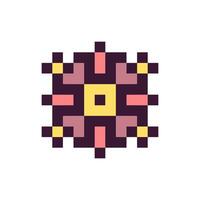 Pixel art retro design with abstract outline vector