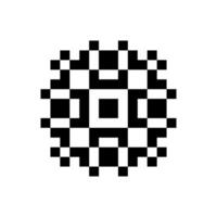 Pixel art retro shape with geometric contour vector