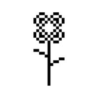 Retro-inspired flower shape in pixel art vector
