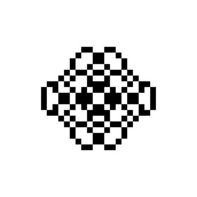 Classic pixelated shape silhouette design