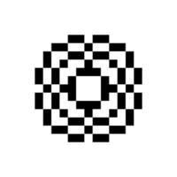 Geometric vintage pixel shape with abstract edges vector