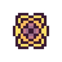 Old-school pixel shapes with abstract outlines vector