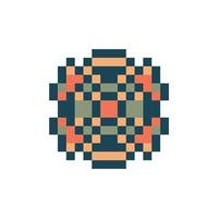 Pixel art vintage shape with abstract outline vector