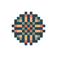 old-fashioned motif pixel art frame beautiful artistic design vector