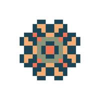 old-style emblem pixel art vector