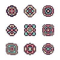 Pixel art symmetric shape nostalgic vector
