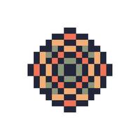 floral ring pixel art frame elegant retro-inspired look vector