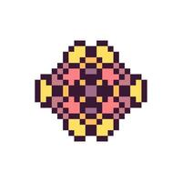 Pixel art geometric abstract lines in retro style vector