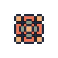 Retro pixel geometric shape with abstract edges vector