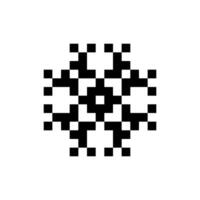 simple crest pixel art emblem smooth creative design vector