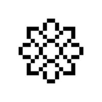 Abstract vintage outline with geometric pixel shape vector